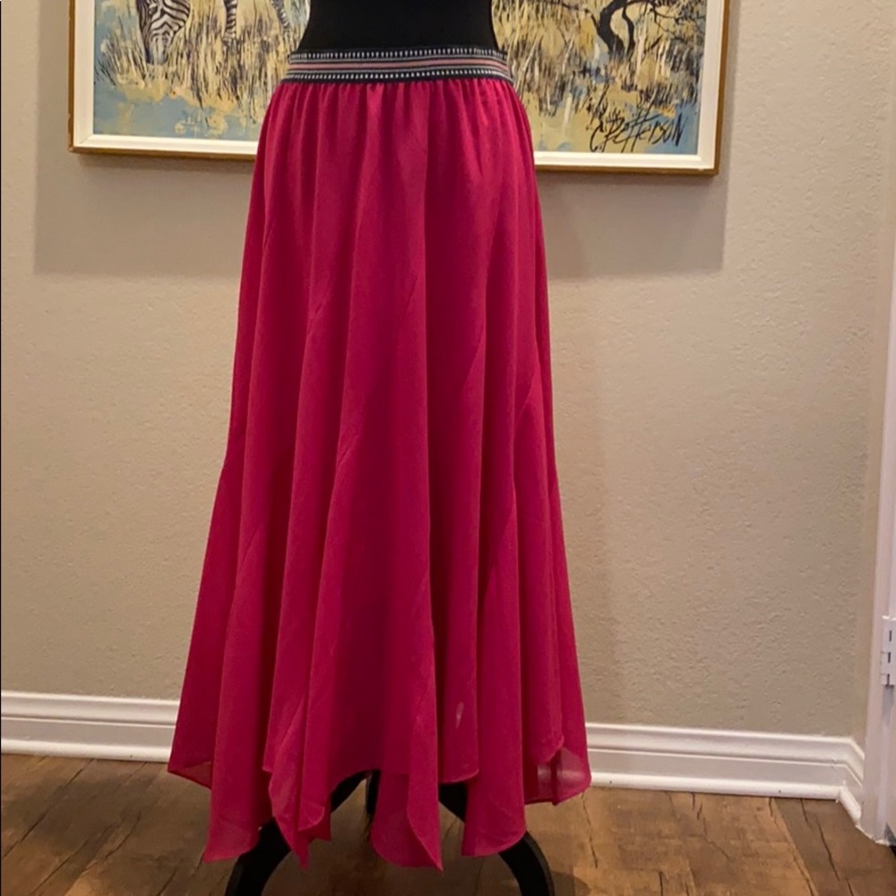 Fuchsia Anthropologie skirt